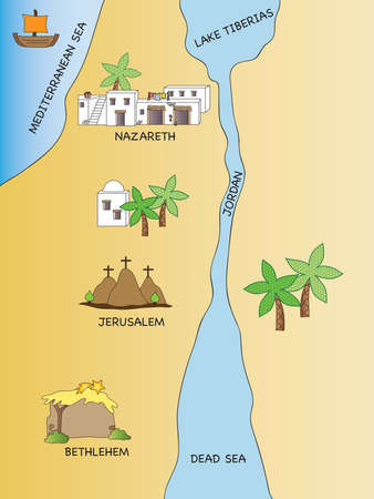 illustration of map of palestine in the jesus timeの写真素材