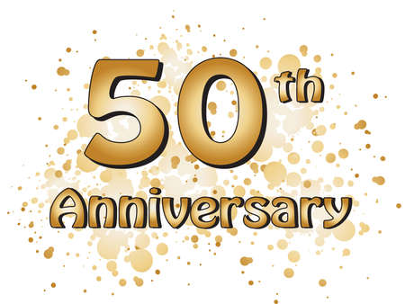 illustration of 50th anniversary gold cardの写真素材