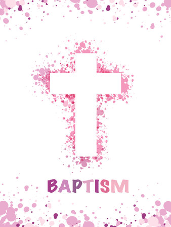 illustration of baptism card femaleの写真素材