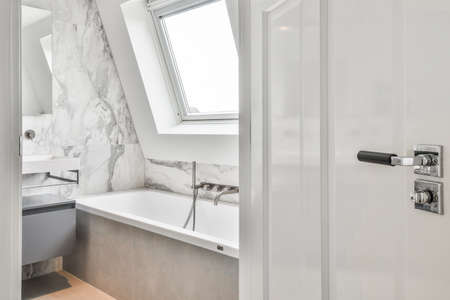 A beautiful bathroom with elegant interior designの写真素材