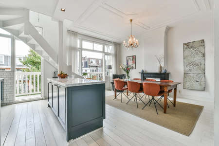 Luxurious and beautiful dining room interior designの写真素材