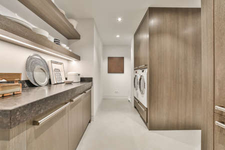 A luxury and beautiful kitchen interior designの写真素材