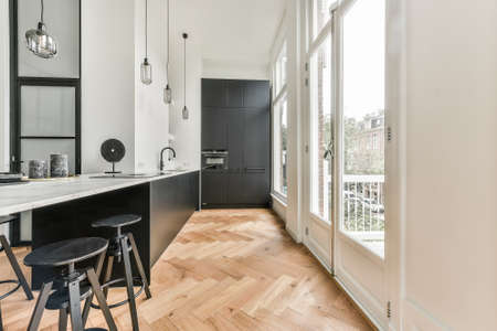 A luxurious and beautiful kitchen interior designの写真素材