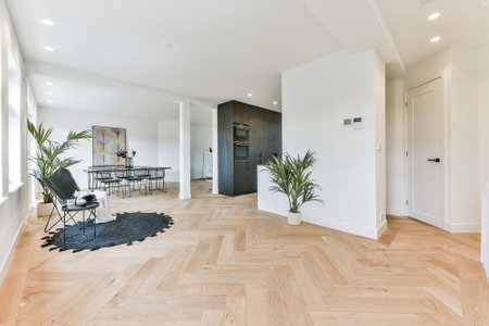 A beautiful interior view of an apartment with luxury furniture in elegant designの写真素材