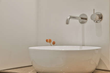 Bright elegant bathroom interior in a luxury houseの写真素材