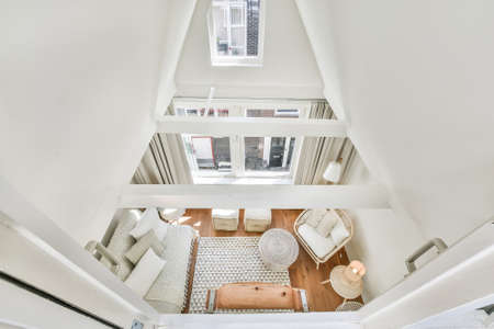 Top view of luxury and beautiful living roomの写真素材