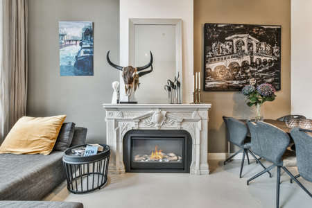 Interior of luxury and beautiful living roomの写真素材