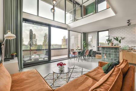 Interior of luxury and beautiful living roomの写真素材