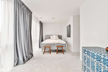 Beautiful interior design of modern cozy bedroom