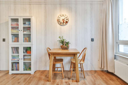 Modern dining room in a luxury houseの写真素材