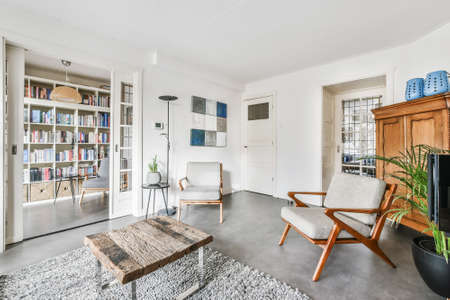 Luxury living room of house in beautiful designの写真素材