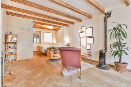 Luxury living room of house in beautiful designの写真素材