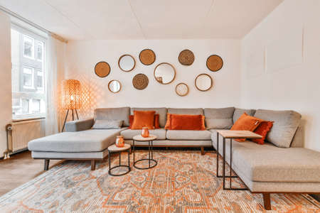 Luxury living room of house in beautiful designの写真素材