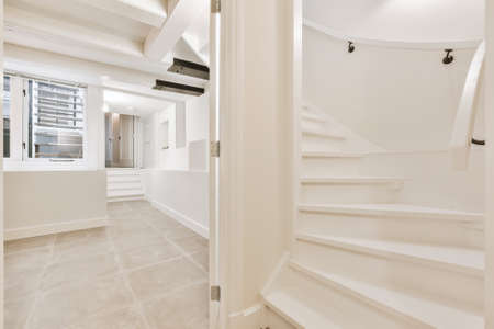 Luxury staircase hall of special design in an elegant houseの写真素材