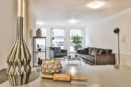 Bright living room in a modern luxury house