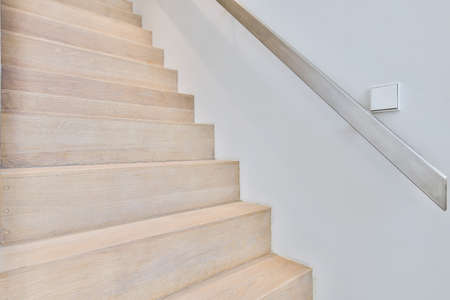 Luxury staircase hall of special design in an elegant houseの写真素材