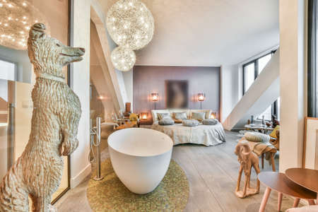 Luxury bedroom of house in beautiful design