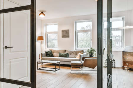 A cozy living room with pretty furniture