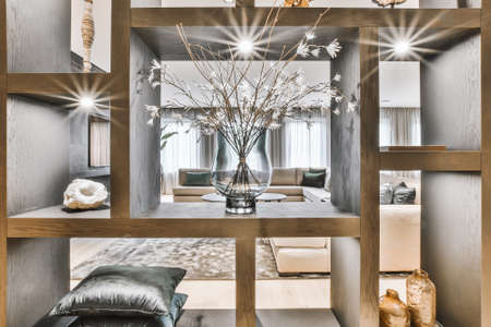 Close up of a bouquet in the living roomの写真素材