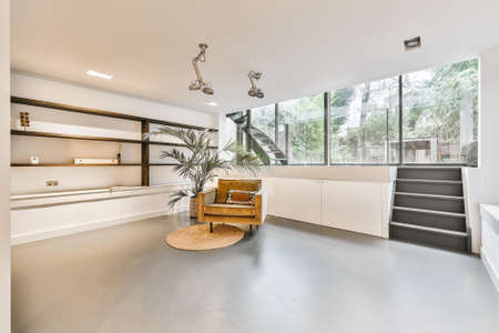 Interior of a spacious room in a luxury houseの写真素材