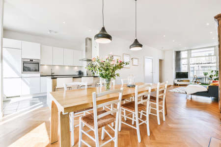 Luxury and beautiful dining room interior designの写真素材