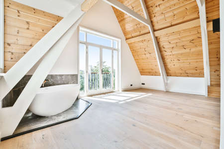 Bright elegant bathroom interior in a luxury house