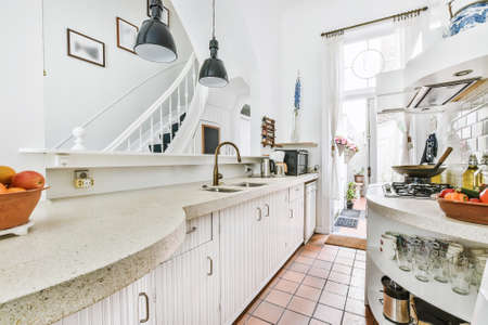 Interior of a beautiful kitchen of an elite house