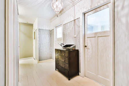A empty corridor designed in minimalistic style
