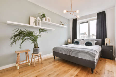 Luxury bedroom of house in beautiful design