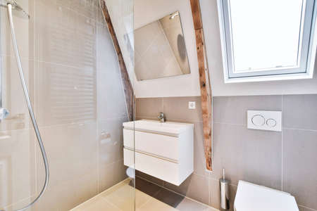 Interior design of beautiful and elegant bathroom