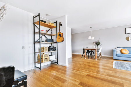 Bright interior design of a luxury houseの写真素材