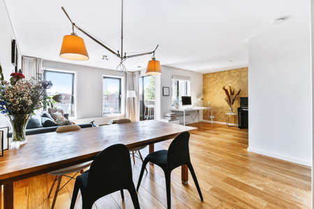 Spacious dining room of a luxury house