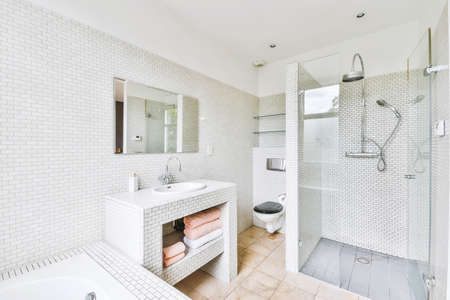 Interior design of beautiful and elegant bathroom