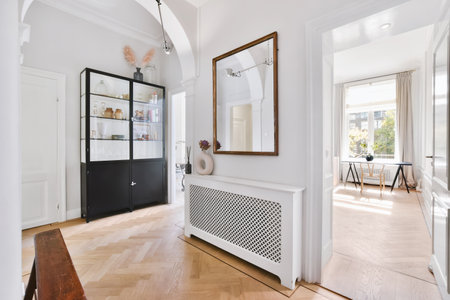Designed in a minimalistic style hallway interior