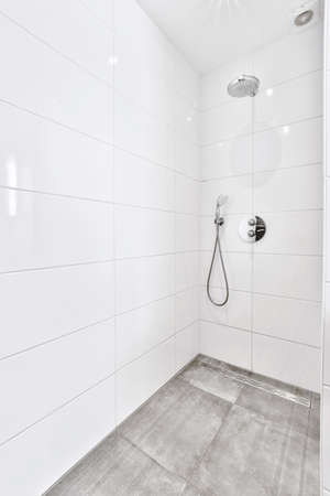 Luxury interior design of a bathroom with marble walls