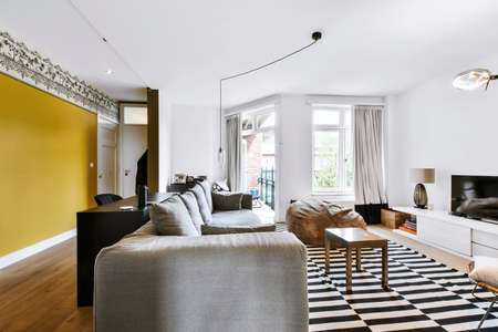 Bright living room in a modern luxury house
