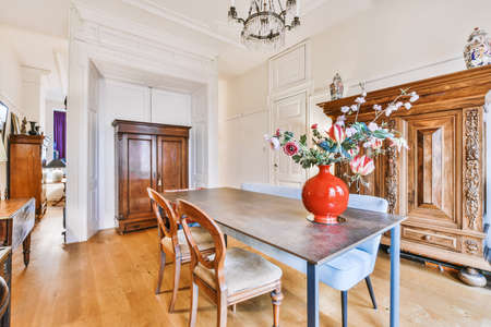 nterior design of bright and beautiful dining room