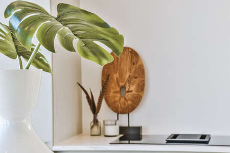 Bright interior design of a luxury houseの写真素材