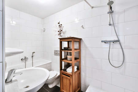 Interior design of beautiful and elegant bathroom