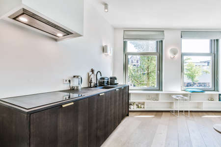 Interior of a beautiful kitchen of an elite house