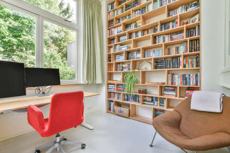 Bright interior design of a luxury houseの写真素材