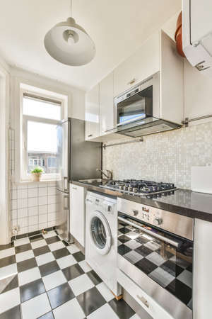 Interior of a beautiful kitchen of an elite house