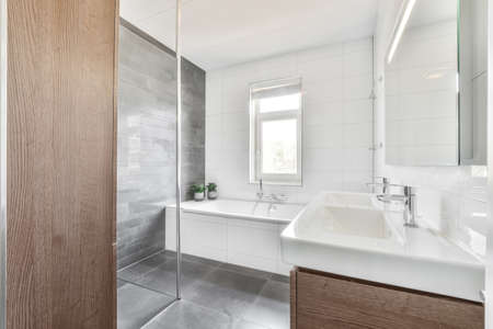 Interior design of beautiful and elegant bathroom