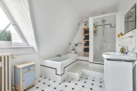 Interior design of beautiful and elegant bathroomの写真素材