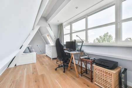 Bright interior design of a luxury houseの写真素材