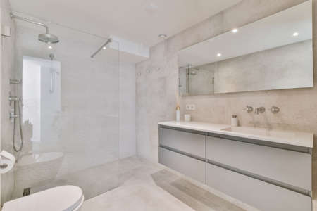 Interior design of beautiful and elegant bathroom