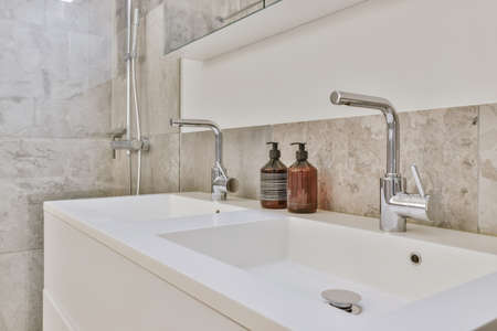 Interior design of beautiful and elegant bathroom