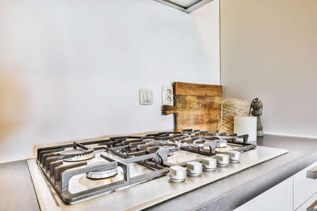 Interior of a beautiful kitchen of an elite houseの写真素材