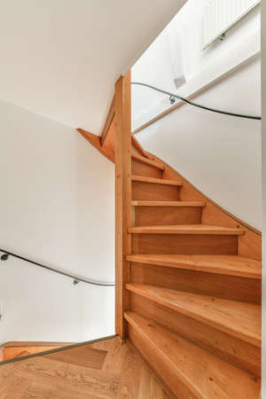 Luxury staircase hall of special design in an elegant houseの写真素材