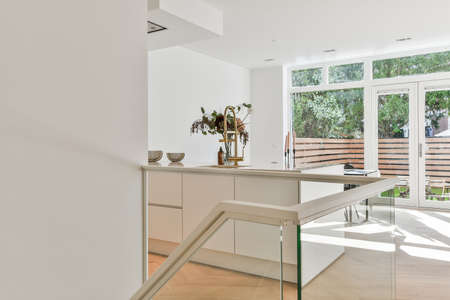 Interior of a beautiful kitchen in modern apartment